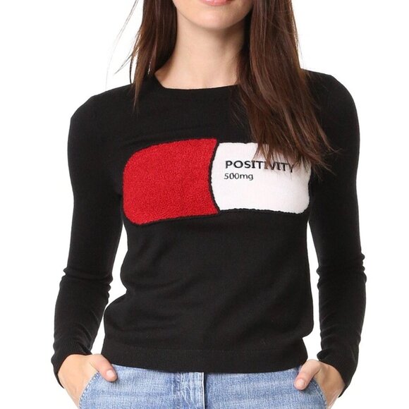 Alice+Olivia Connie Positivity Prescription Pill Sweater Size XS NWT MSRP $295 - Picture 4 of 14